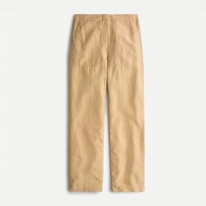 J. Crew Straight Leg High Rise Surplus Pocket Lyocell Linen Blend Pants